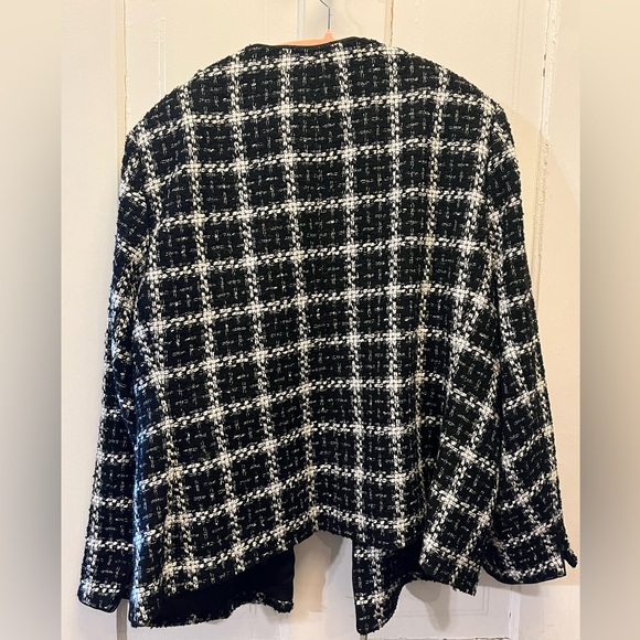 Jones New York Signature Black & White Woven Tweed Jacket - Picture 4 of 9